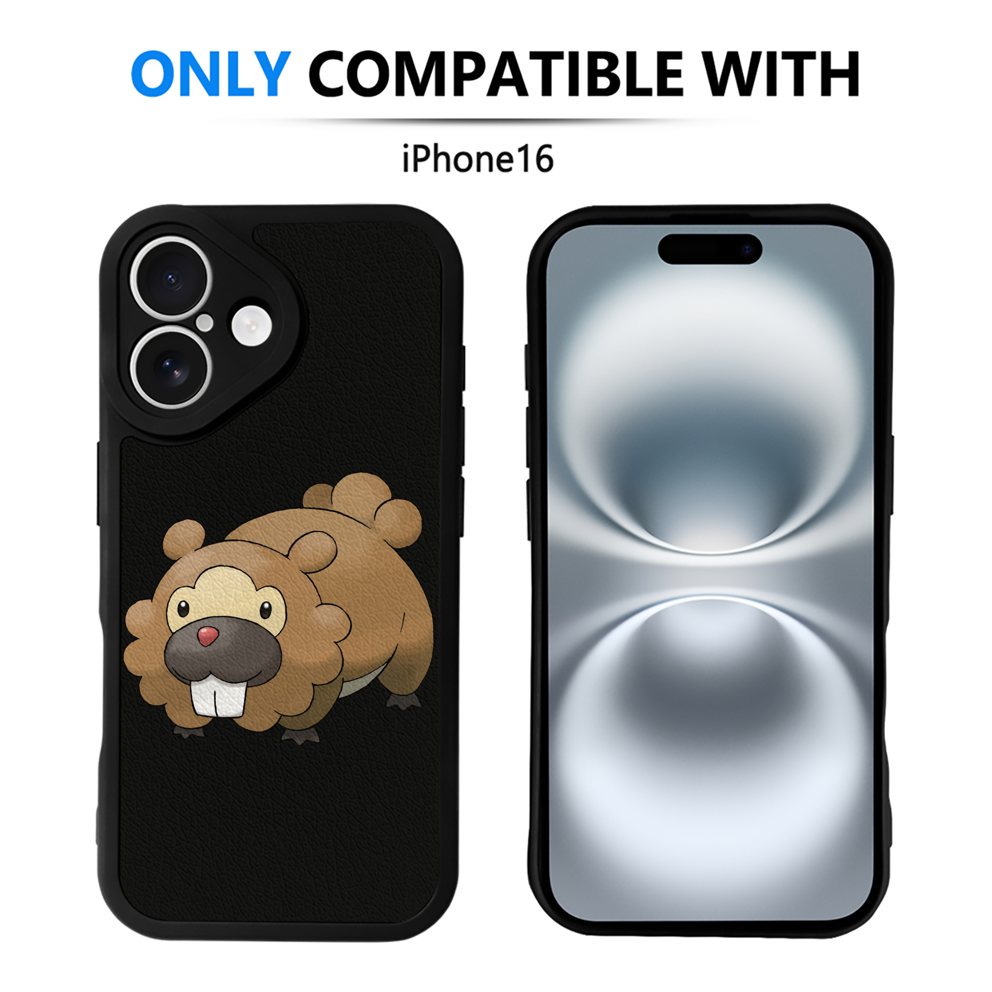 （画像用） ポケットモンスター Pokémon 【iPhone 16シリーズ対応】シリコンスマホケース（レザー調） 材質：シリコン